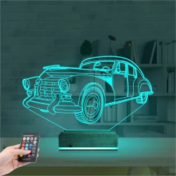 Klasik Araba 3D Lamba - Masa Gece Lambası
