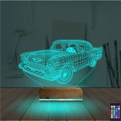 Klasik Araba 3D Lamba - Masa Gece Lambası