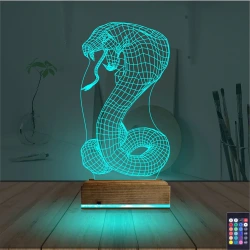 Kobra Yılan 3D Lamba - Masa Gece Lambası Kobra Yılan 3D Lamba - Masa Gece Lambası