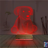 Köpek Çocuk Odası 3D Lamba - Masa Gece Lambası