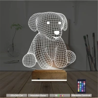 Köpek Çocuk Odası 3D Lamba - Masa Gece Lambası