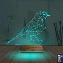 Kuş Kanarya Taraftar 3D Lamba - Masa Gece Lambası Kuş Kanarya Taraftar 3D Lamba - Masa Gece Lambası
