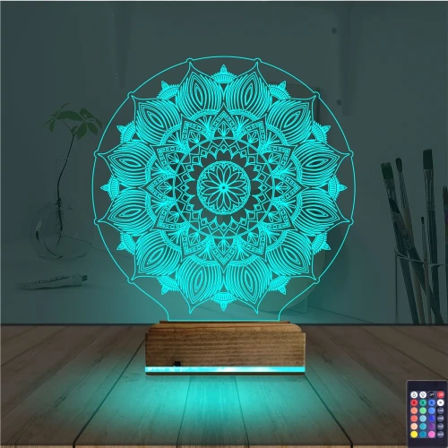 Mandala 3D Lamba - Masa Gece Lambası