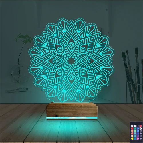 Mandala 3D Lamba - Masa Gece Lambası