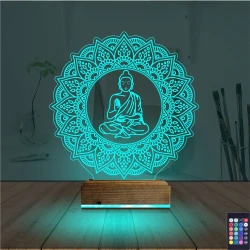 Mandala Yoga 3D Lamba - Masa Gece Lambası