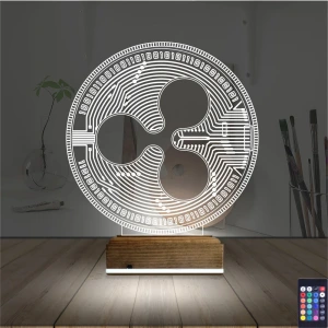 Crypto Ripple Xrp Coin 3D Lamba - Masa Gece Lambası Crypto Ripple Xrp Coin 3D Lamba - Masa Gece Lambası