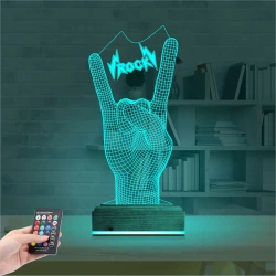 Rock Hand Müzik 3D Lamba - Masa Gece Lambası Rock Hand Müzik 3D Lamba - Masa Gece Lambası