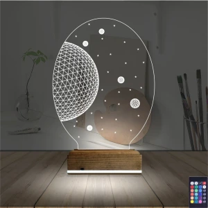 Uzay Gezegen 3D Lamba - Masa Gece Lambası Uzay Gezegen 3D Lamba - Masa Gece Lambası