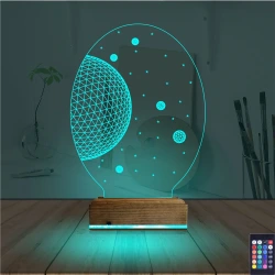 Uzay Gezegen 3D Lamba - Masa Gece Lambası Uzay Gezegen 3D Lamba - Masa Gece Lambası