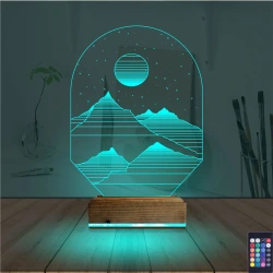 Uzay Gezegen Yıldız 3D Lamba - Masa Gece Lambası Uzay Gezegen Yıldız 3D Lamba - Masa Gece Lambası