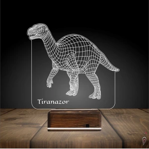 Dinozor Tiranazor 3D Lamba - Masa Gece Lambası