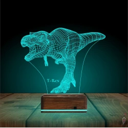 Dinozor T-rex 3D Lamba - Masa Gece Lambası