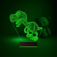 Sevimli Dinozor 3D Lamba - Masa Gece Lambası