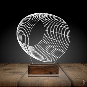 Geometrik Dekoratif 3D Lamba - Masa Gece Lambası
