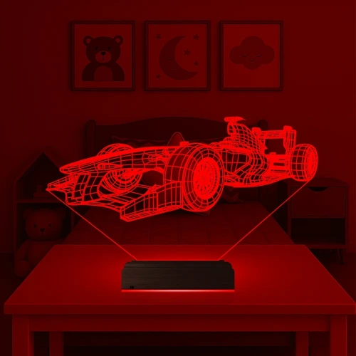 Formula Yarış Arabası 3D Lamba - Masa Gece Lambası
