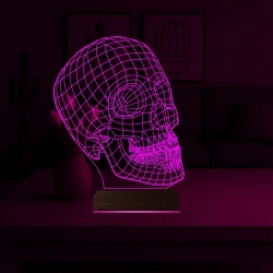 Kuru Kafa İsklet 3D Lamba - Masa Gece Lambası Kuru Kafa İsklet 3D Lamba - Masa Gece Lambası
