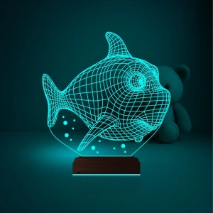 Balık Çocuk Odası 3D Lamba - Masa Gece Lambası Balık Çocuk Odası 3D Lamba - Masa Gece Lambası