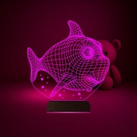 Balık Çocuk Odası 3D Lamba - Masa Gece Lambası