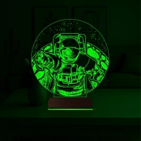 Astronot Gezegen 3D Lamba - Masa Gece Lambası