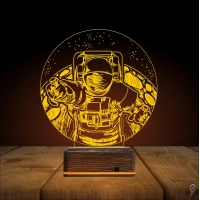 Astronot Gezegen 3D Lamba - Masa Gece Lambası