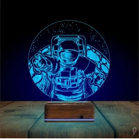 Astronot Gezegen 3D Lamba - Masa Gece Lambası