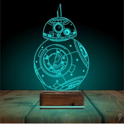 Sw Robot BB8 3D Lamba - Masa Gece Lambası Sw Robot BB8 3D Lamba - Masa Gece Lambası