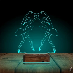 Bale Balerin 3D Lamba - Masa Gece Lambası