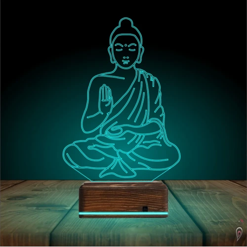 Yoga Buda 3D Lamba - Masa Gece Lambası