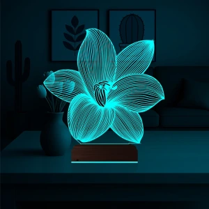 Orkide Çiçek 3D Lamba - Masa Gece Lambası