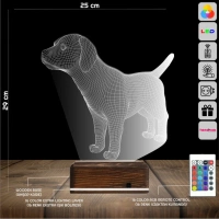 Köpek Tasarım 3D Lamba - Masa Gece Lambası