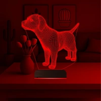 Köpek Tasarım 3D Lamba - Masa Gece Lambası
