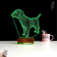 Köpek Tasarım 3D Lamba - Masa Gece Lambası