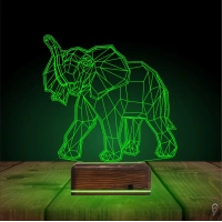 Fil Polygonal 3D Lamba - Masa Gece Lambası
