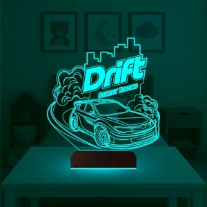 Drift Yarış Arabası 3D Lamba - Masa Gece Lambası Drift Yarış Arabası 3D Lamba - Masa Gece Lambası