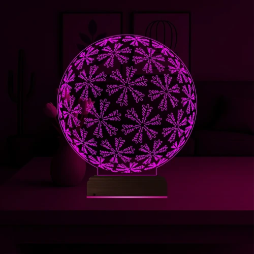 Kar Tanesi 3D Lamba - Masa Gece Lambası