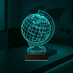 Dünya Ofis Hediye 3D Lamba - Masa Gece Lambası