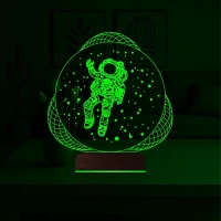 Astronot Uzay 3D Lamba - Masa Gece Lambası
