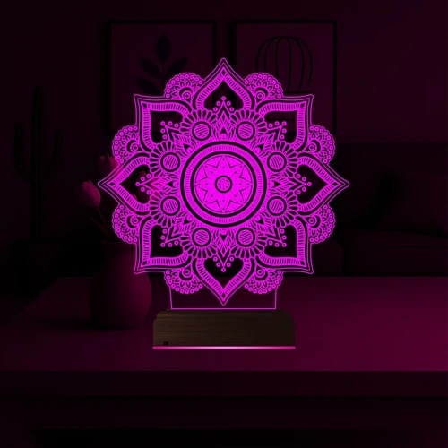 Mandala 3D Lamba - Masa Gece Lambası