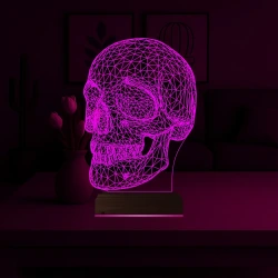 Kuru Kafa İskelet 3D Lamba - Masa Gece Lambası Kuru Kafa İskelet 3D Lamba - Masa Gece Lambası