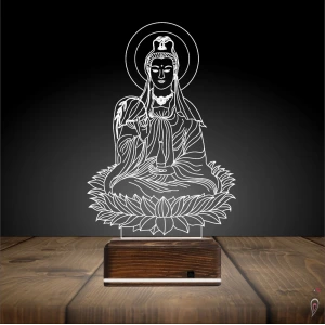 Yoga Buda Lotus 3D Lamba - Masa Gece Lambası Yoga Buda Lotus 3D Lamba - Masa Gece Lambası