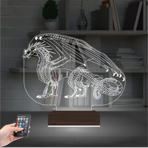 Ejderha 3D Lamba - Masa Gece Lambası Ejderha 3D Lamba - Masa Gece Lambası