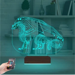 Ejderha 3D Lamba - Masa Gece Lambası Ejderha 3D Lamba - Masa Gece Lambası