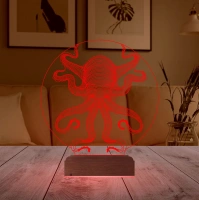 Ahtapot Şekilli 3D Lamba - Masa Gece Lambası