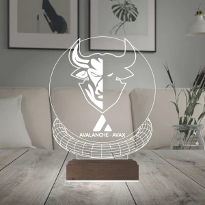 Crypto Avalanche Avax Coin Kripto Finans 3D Lamba - Masa Gece Lambası