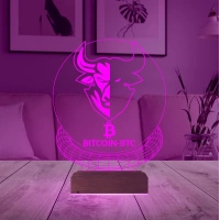 Crypto Bitcoin Btc Coin Kripto Finans 3D Lamba - Masa Gece Lambası