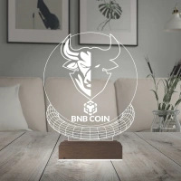 Crypto Binance Bnb Coin Kripto Finans 3D Lamba - Masa Gece Lambası