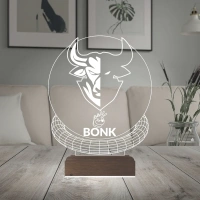 Crypto Bonk Coin Kripto Finans 3D Lamba - Masa Gece Lambası