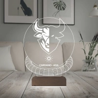 Crypto Cardano Ada Coin Kripto Finans 3D Lamba - Masa Gece Lambası