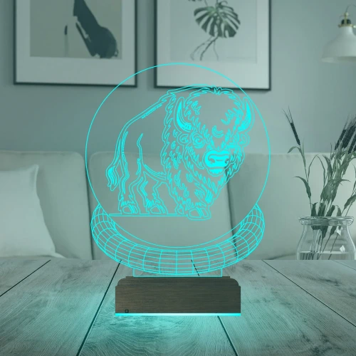 Bizon Tasarım 3D Lamba - Masa Gece Lambası