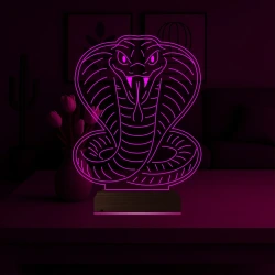 Kobra Yılan Tattoo Tasarım 3D Lamba - Masa Gece Lambası Kobra Yılan Tattoo Tasarım 3D Lamba - Masa Gece Lambası